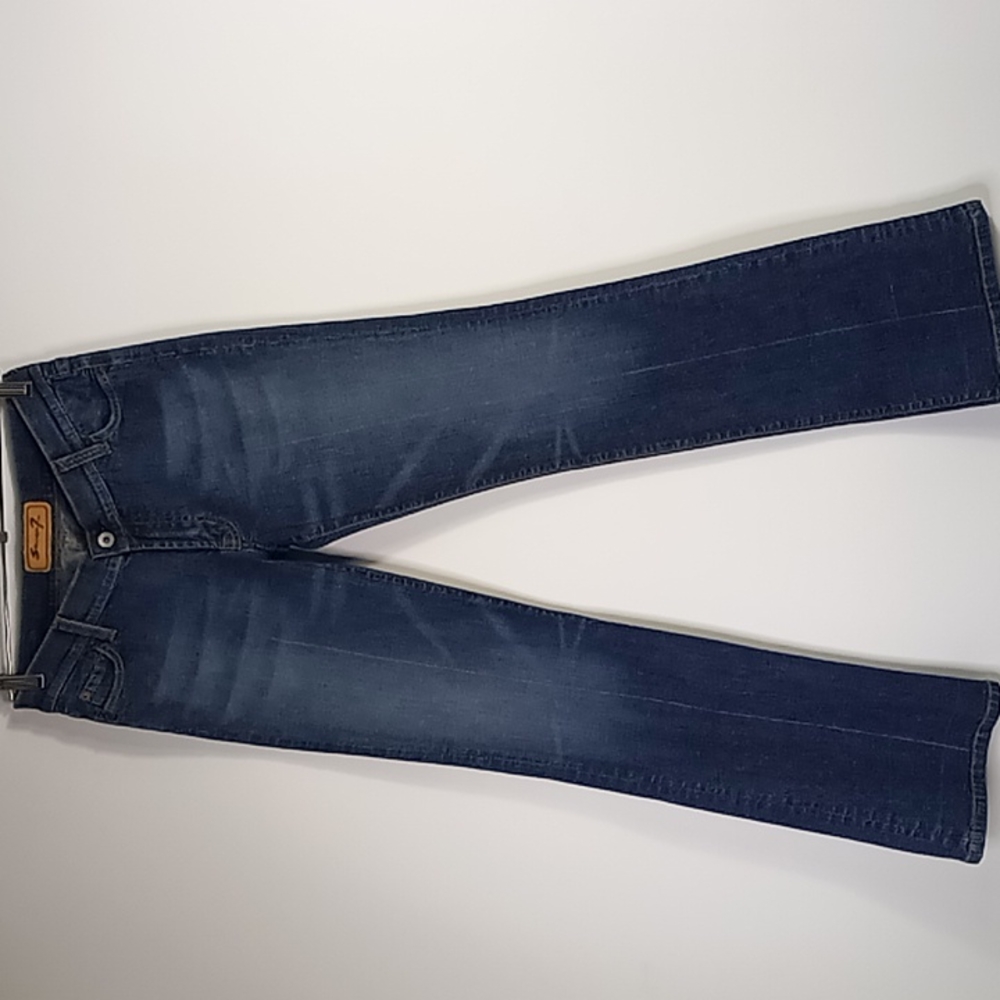 Seven7 Boot Stretch Low-Rise Slim Fit Blue Jeans Size 28 Tall